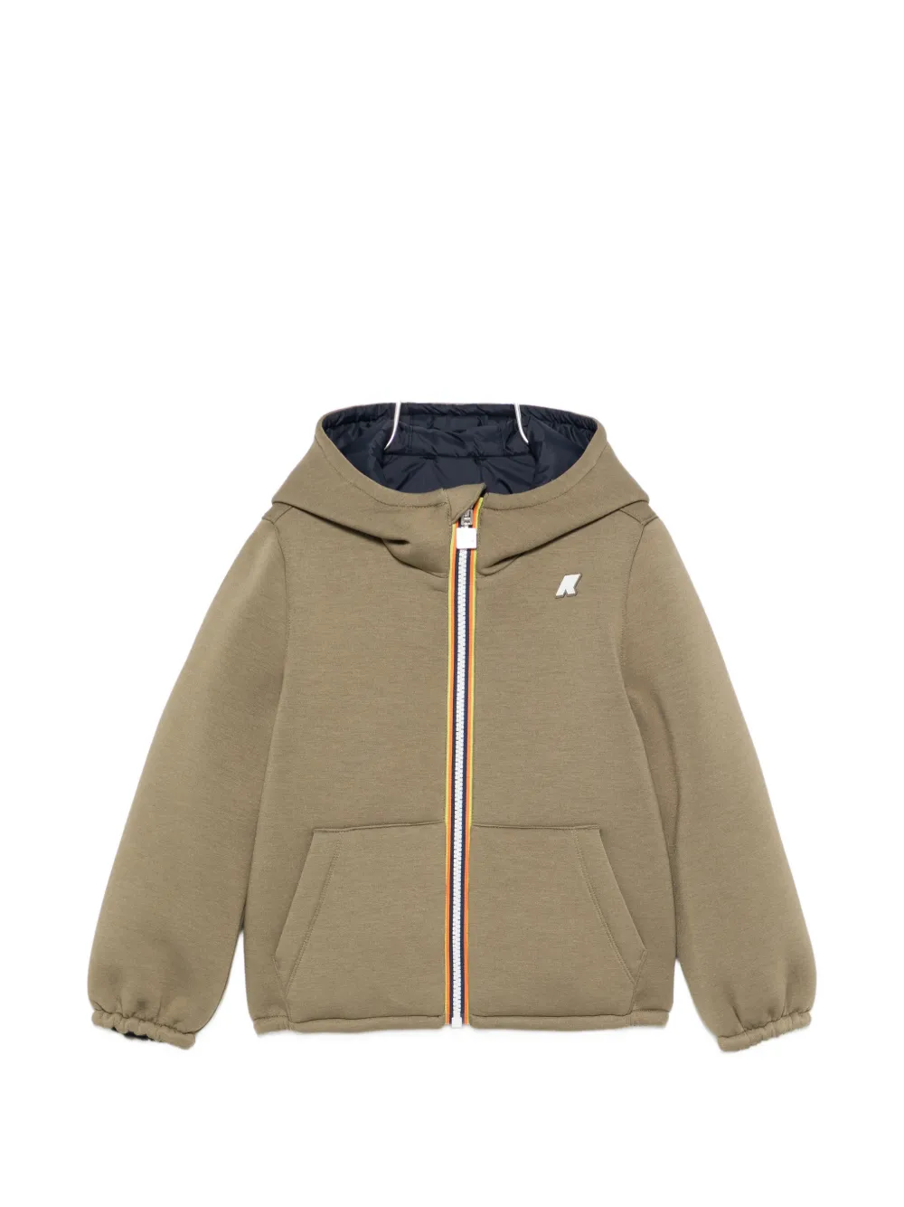 K Way Kids logo-patch zip-up jacket - Grün