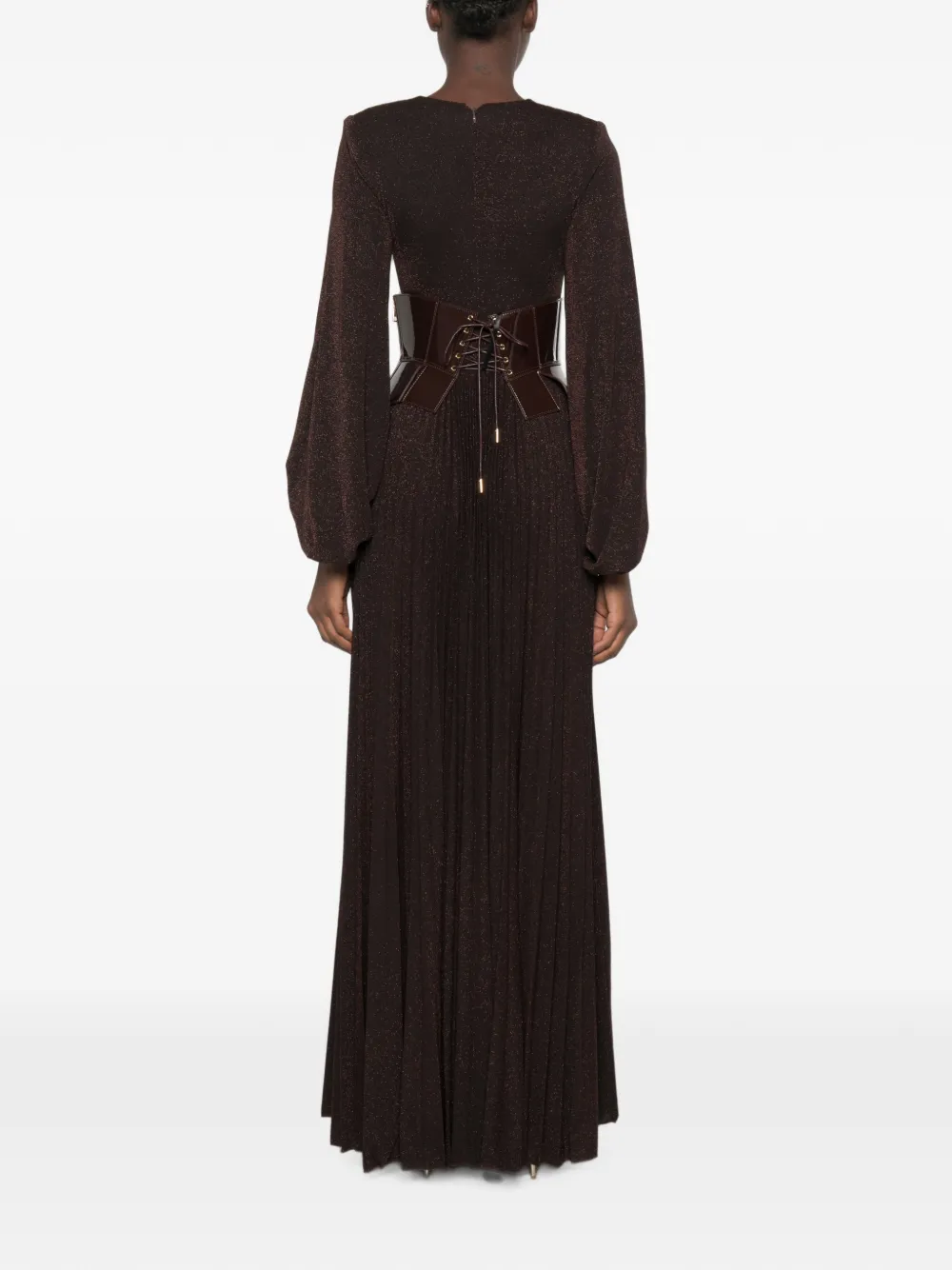 Elisabetta Franchi Maxi-jurk met V-hals Bruin