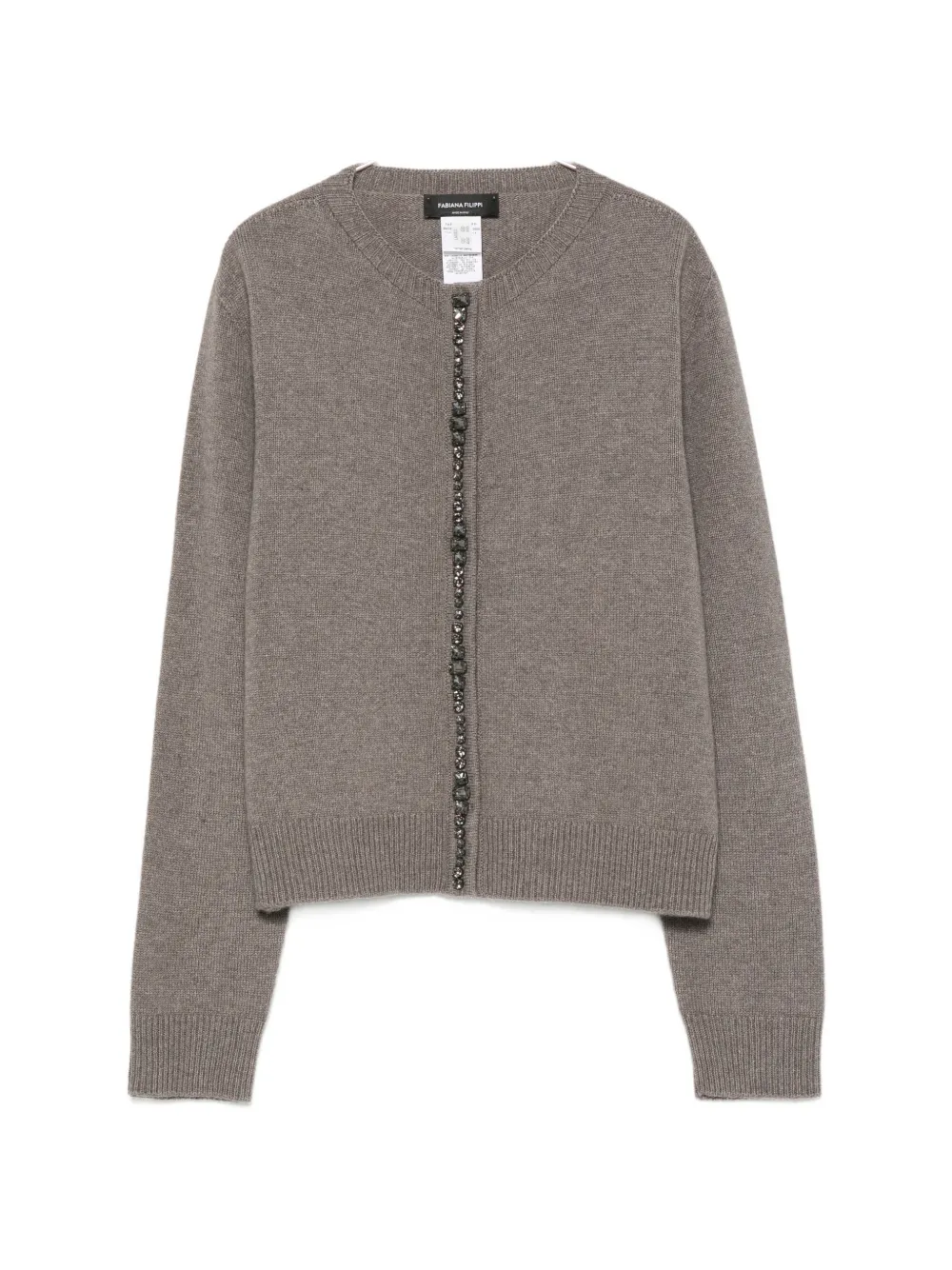 Fabiana Filippi bead-embellished ribbed-trim cardigan - Grau