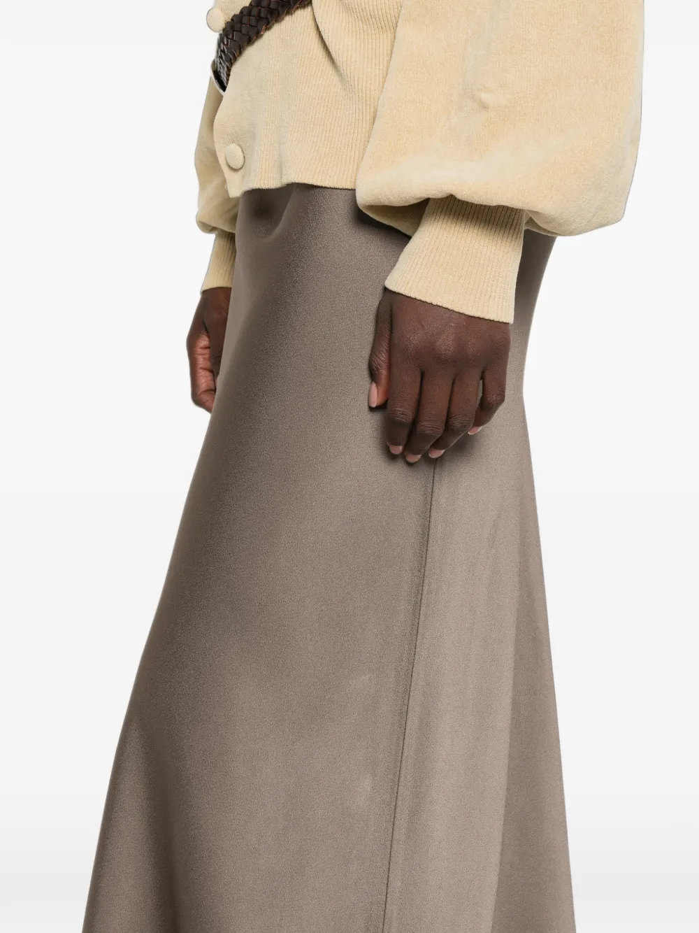 Fabiana Filippi Maxi-rok met satijnen afwerking Grijs