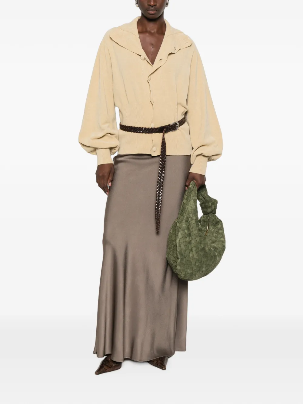 Fabiana Filippi Maxi-rok met satijnen afwerking Grijs