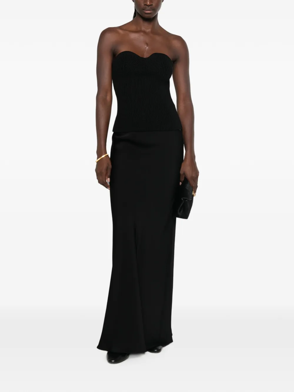 Fabiana Filippi satin-finish maxi skirt - Nero