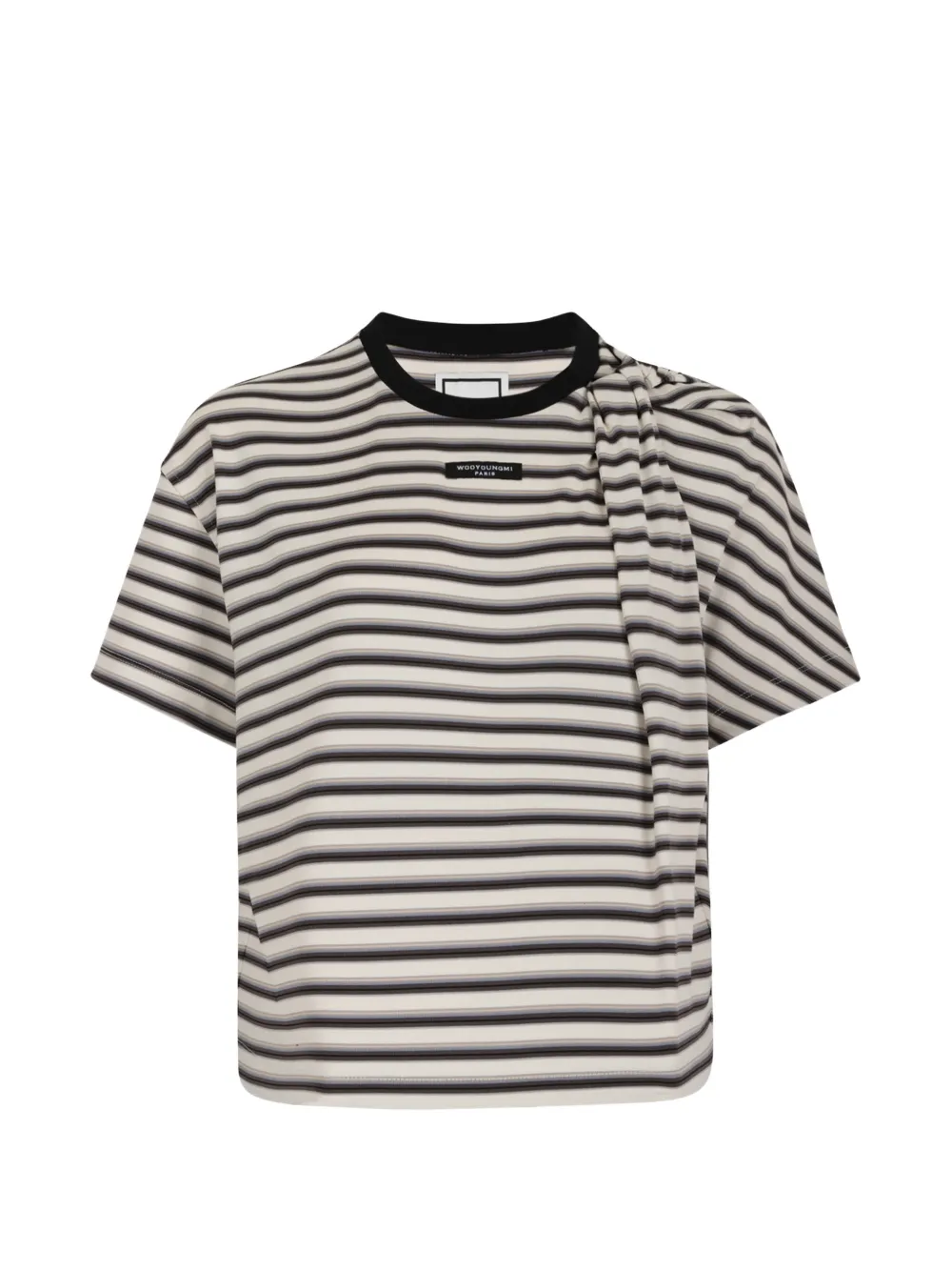 Wooyoungmi striped draped T-shirt