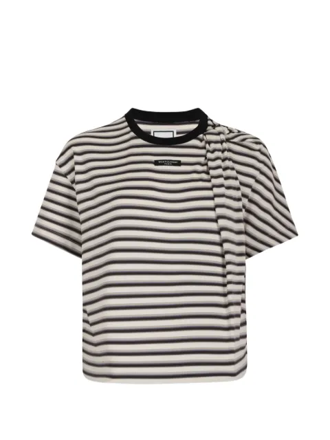 Wooyoungmi striped draped T-shirt