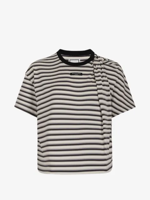 Wooyoungmi striped draped T-shirt