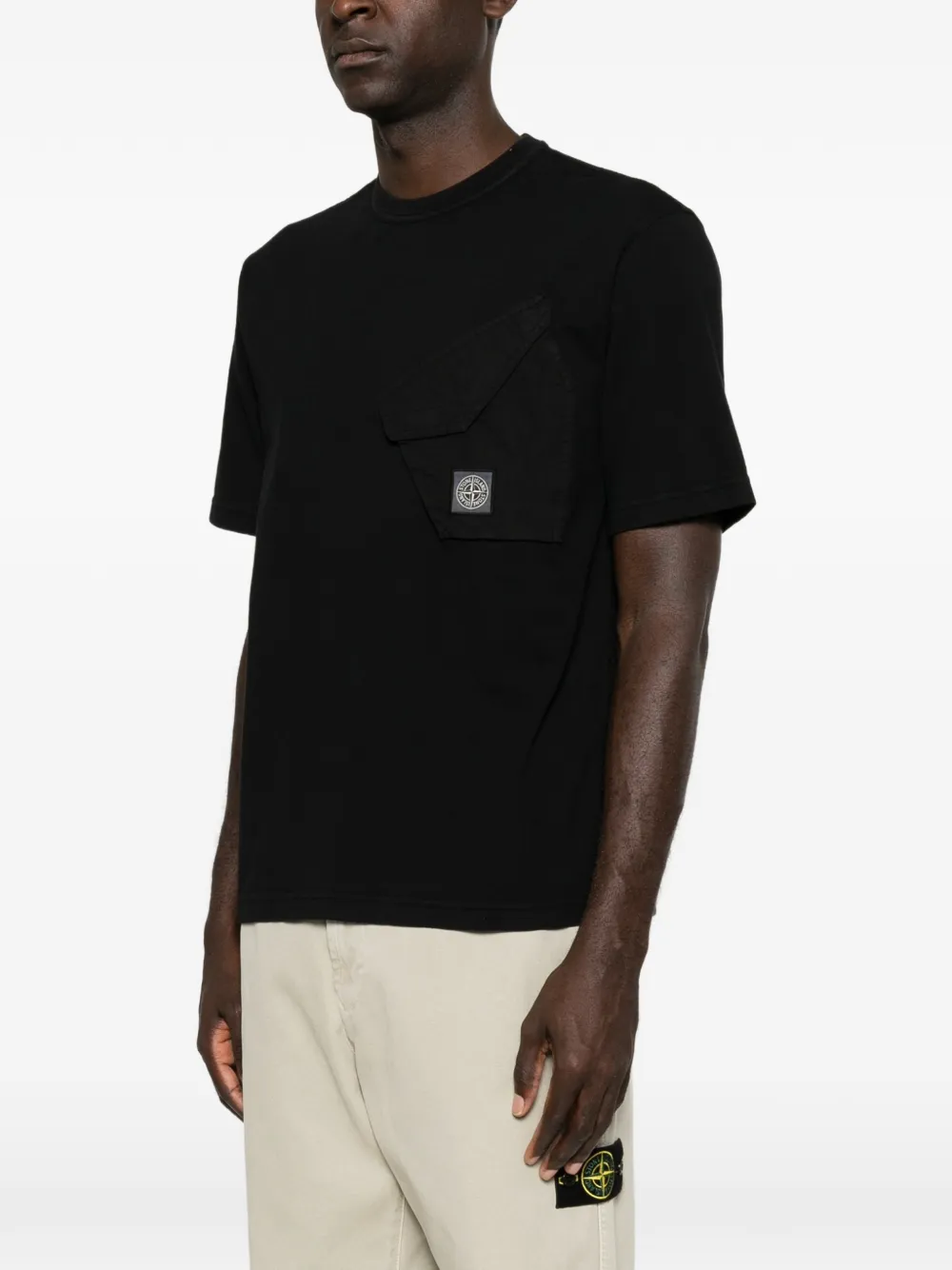Stone Island T-shirt met logopatch Zwart