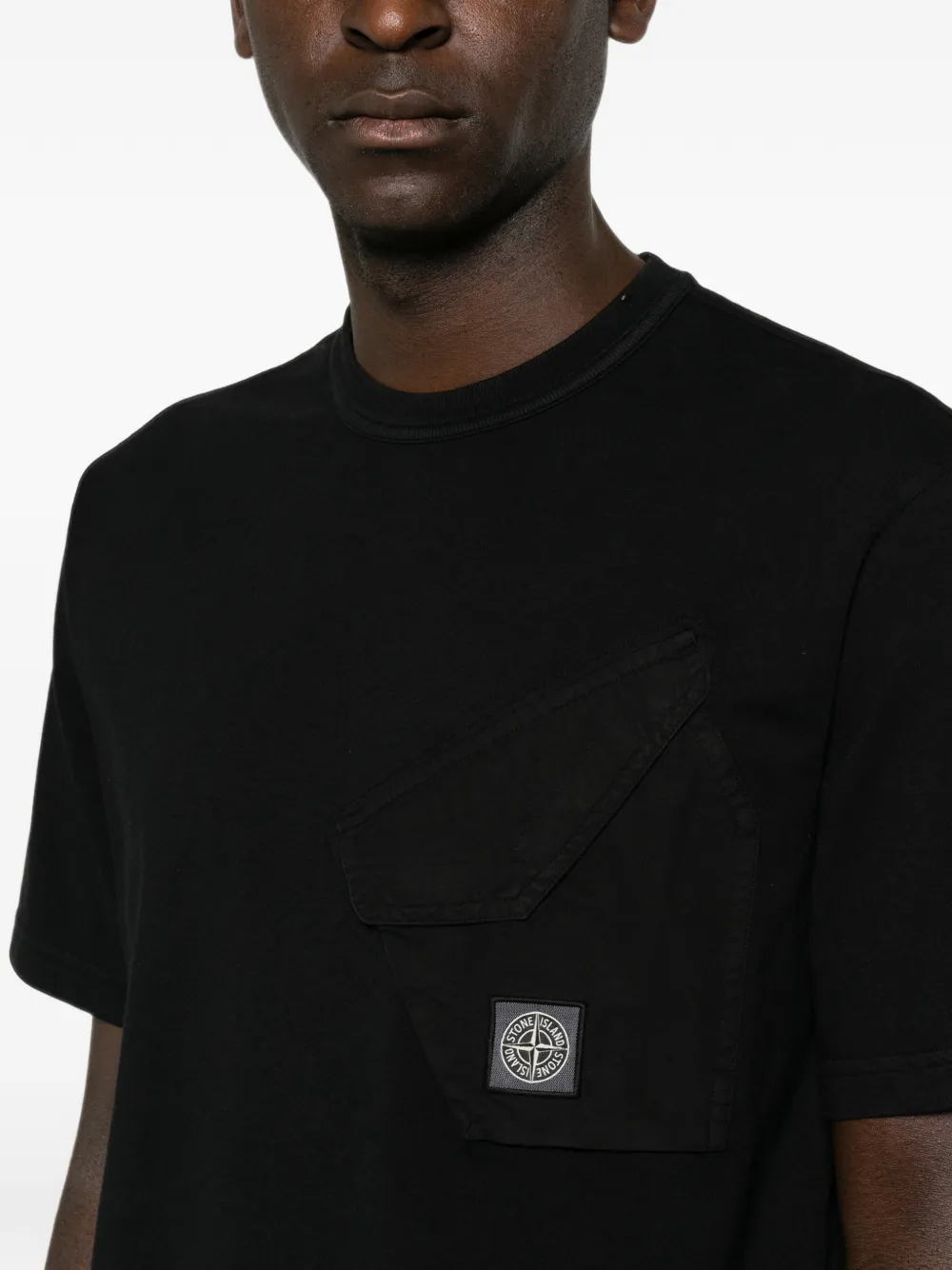 Stone Island T-shirt met logopatch Zwart