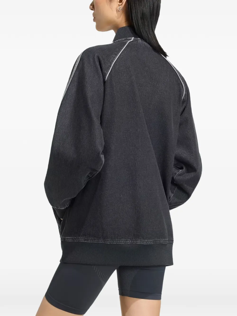 adidas SST oversized denim trainingstop Zwart