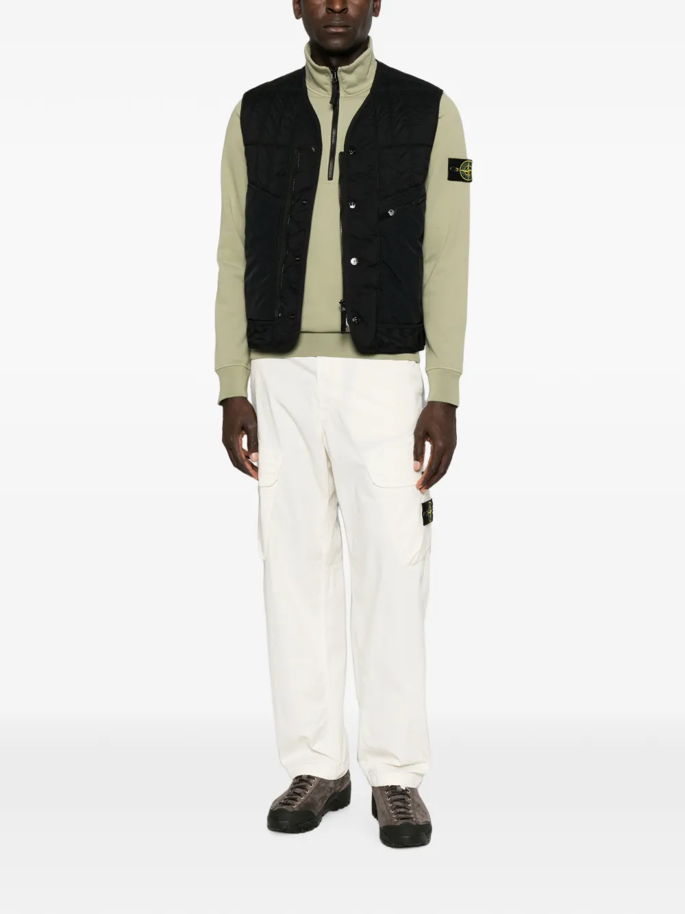 Stone Island Spencer met rits Zwart