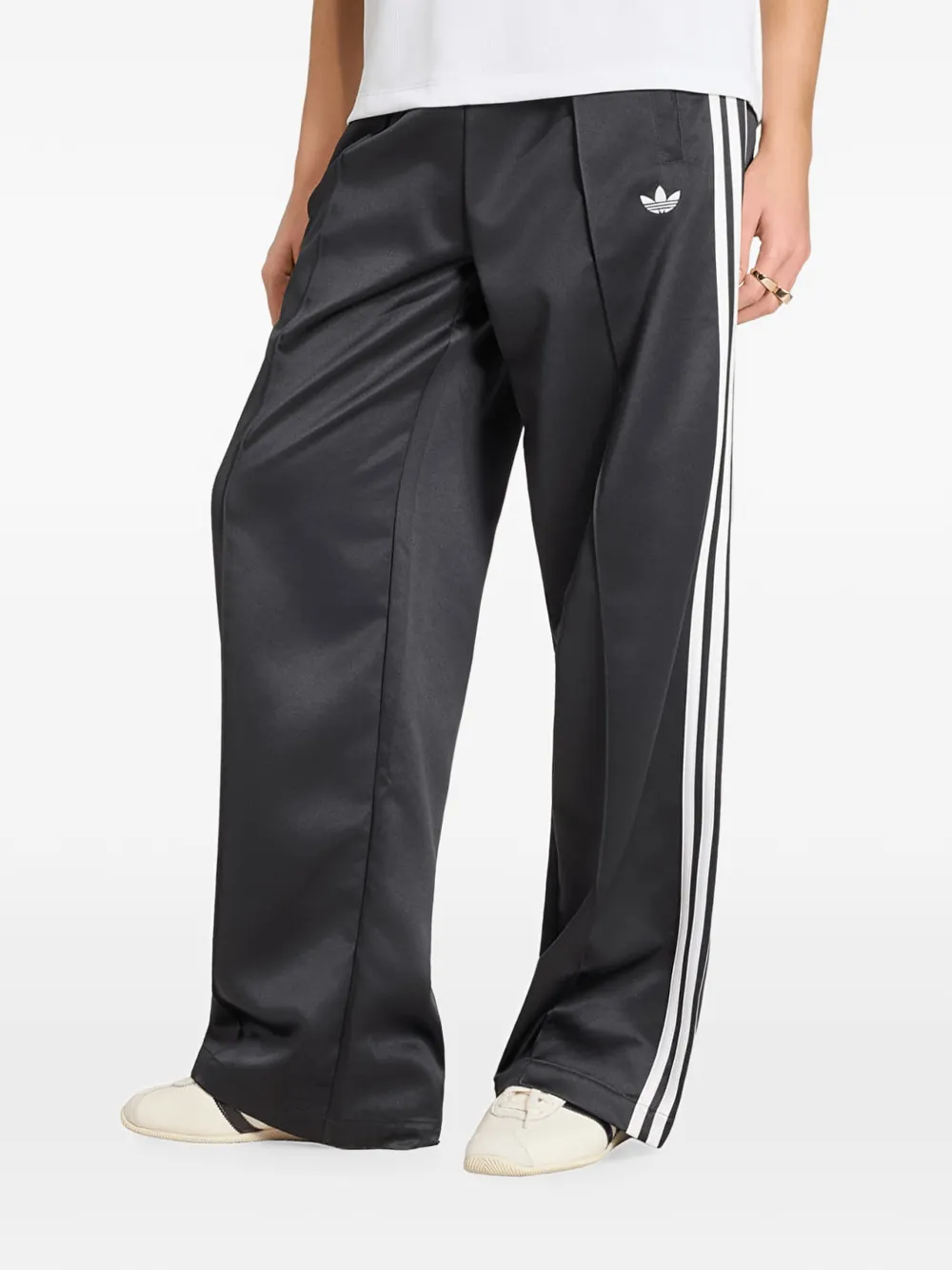 adidas satin SST loose track pants - Nero