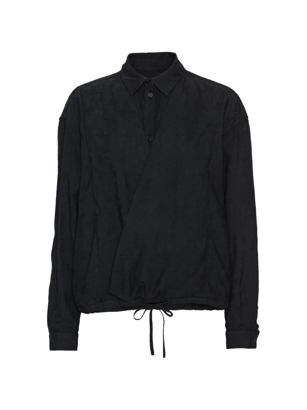 Henrik Vibskov wrap-style drawstring shirt - Schwarz