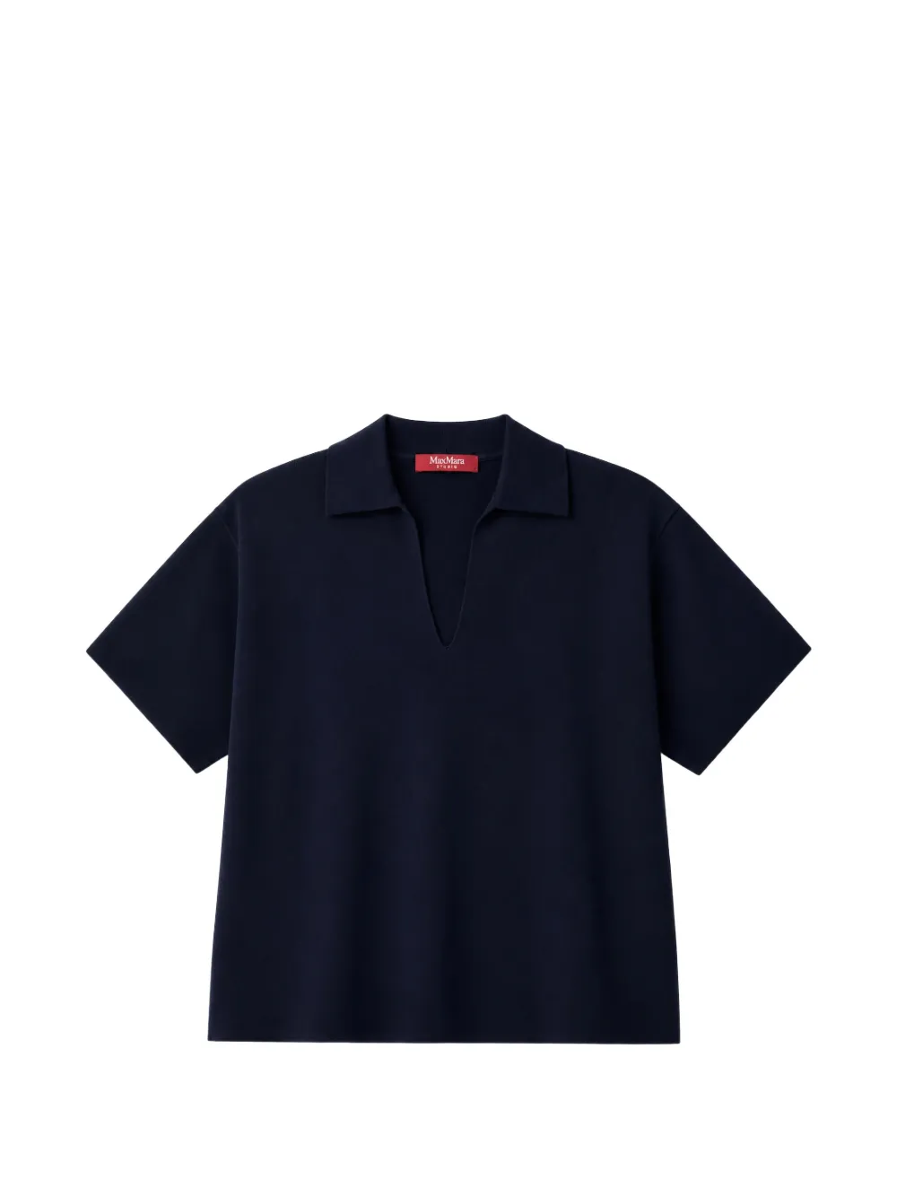 Max Mara spread-collar short-sleeve T-shirt - Blu