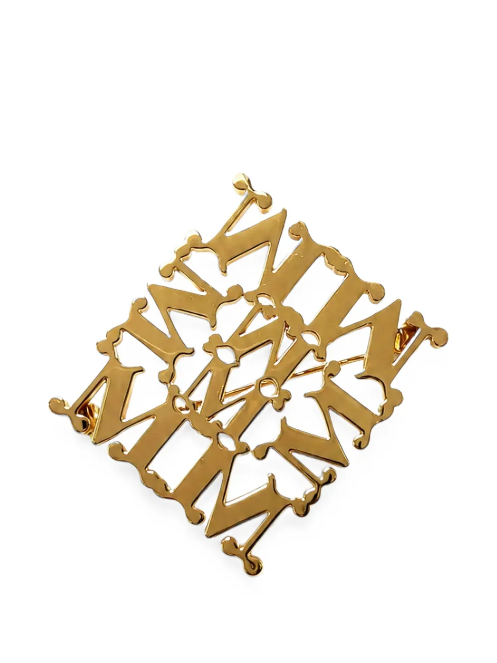 Max Mara monogram brooch - Oro