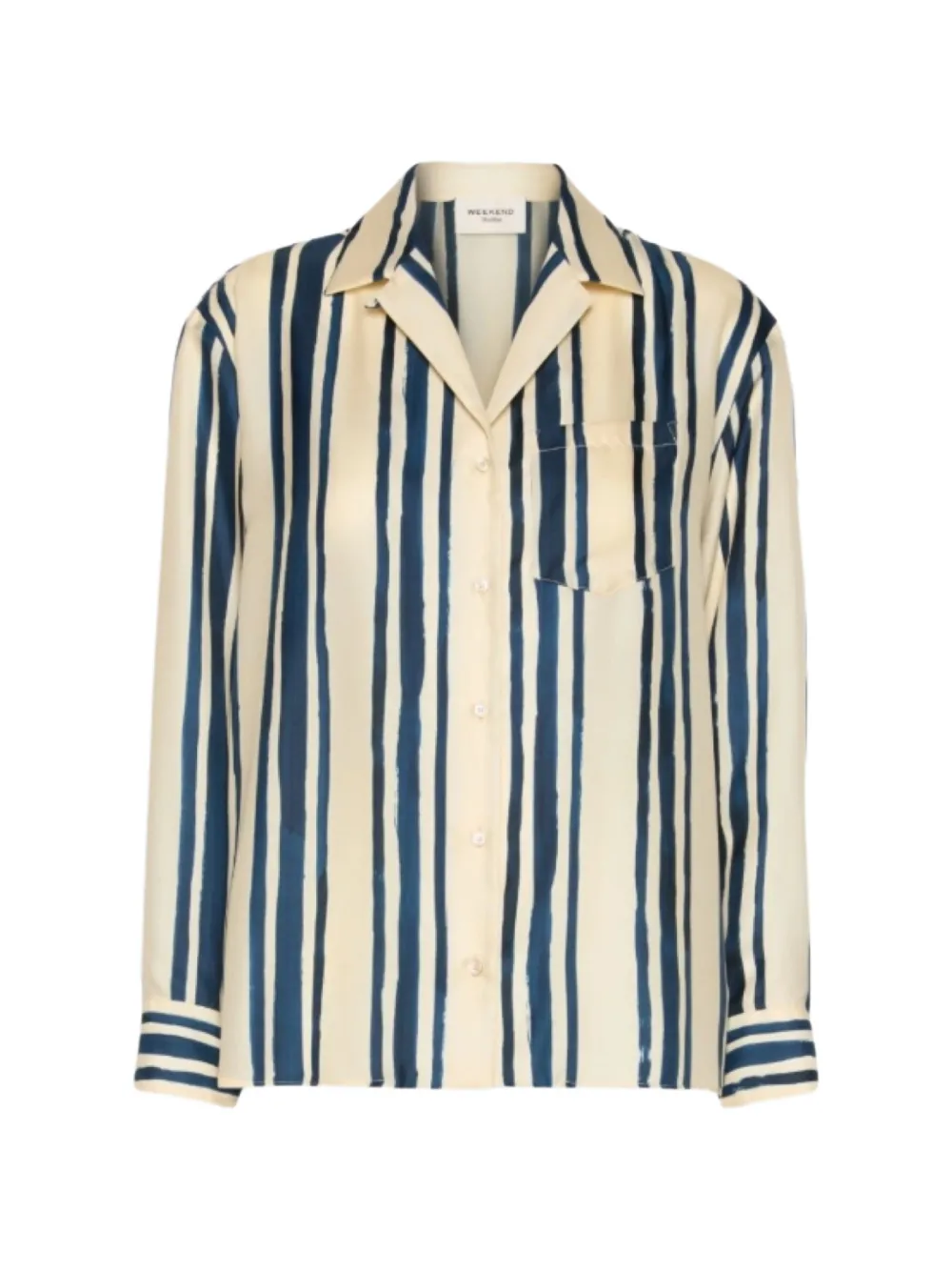 Weekend Max Mara printed silk shirt - navy - Nude