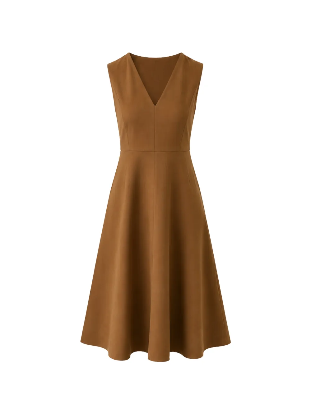Max Mara sleeveless A-line midi dress - Marrone