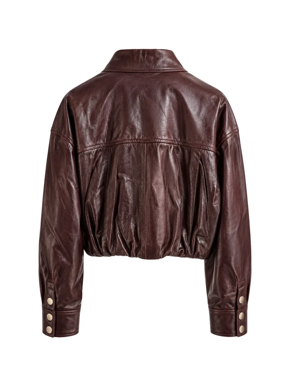 Sportmax Leren jack met gesmockt detail Paars