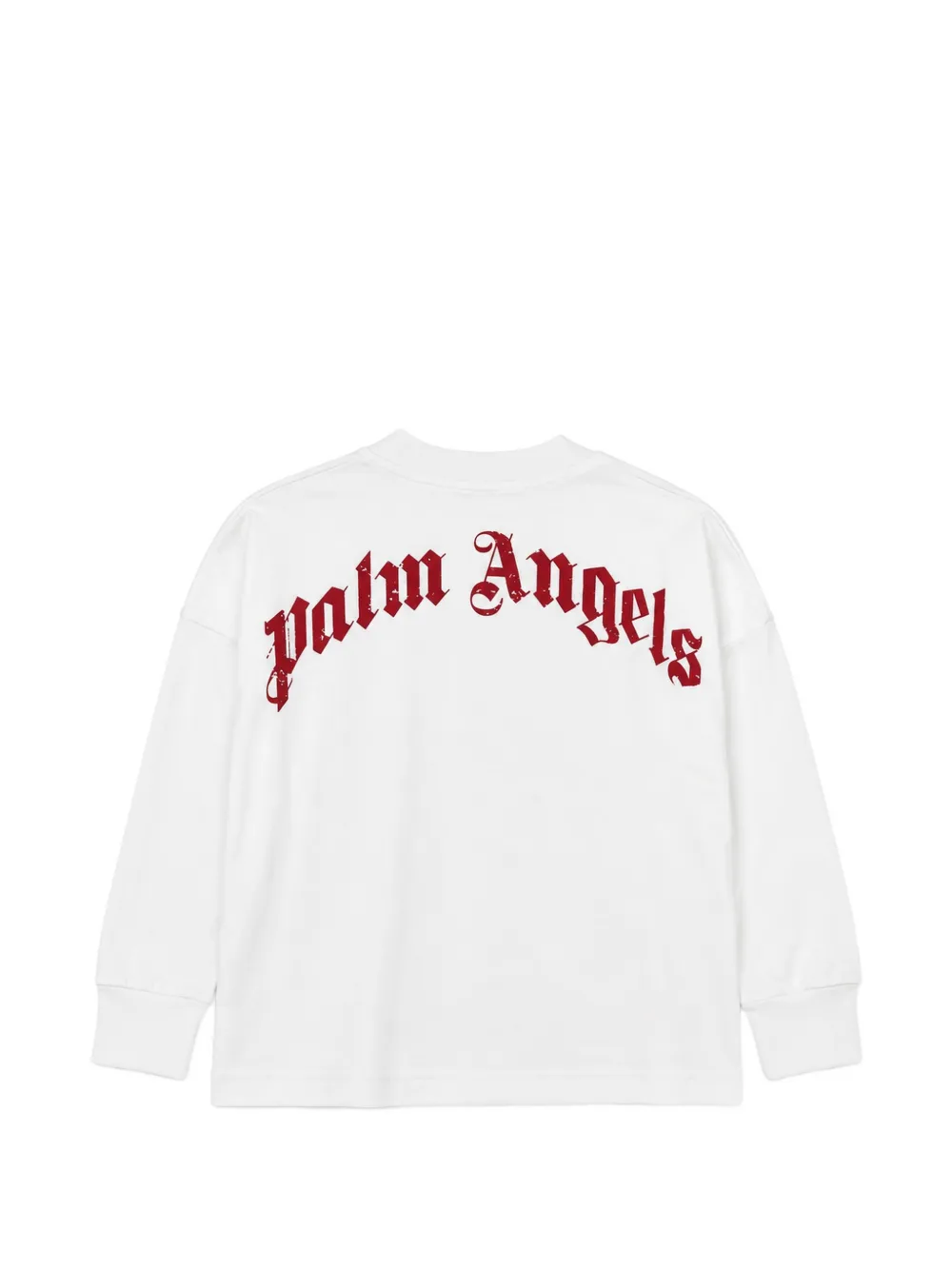 Palm Angels Kids T-shirt met lange mouwen en logo-print Wit