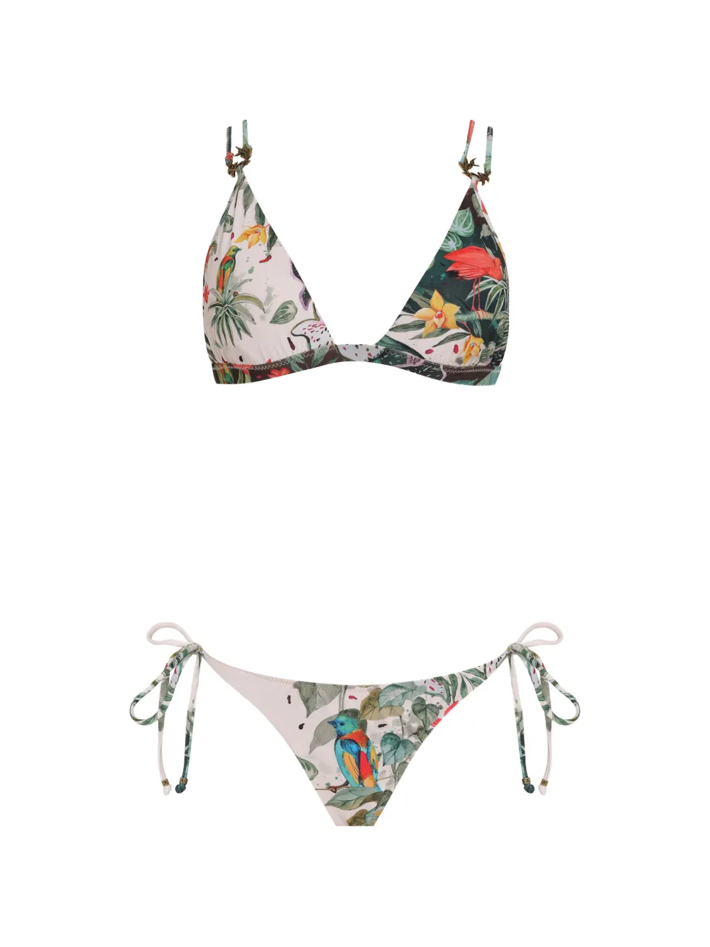 Amir Slama Set bikini a fiori - Toni neutri