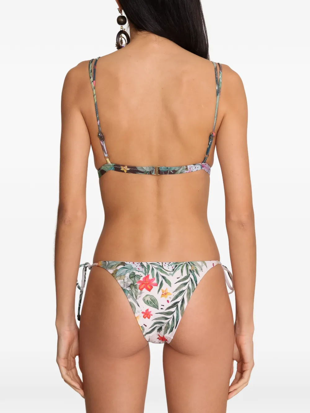 Amir Slama x Avatim bikini met bloemenprint en strik Beige