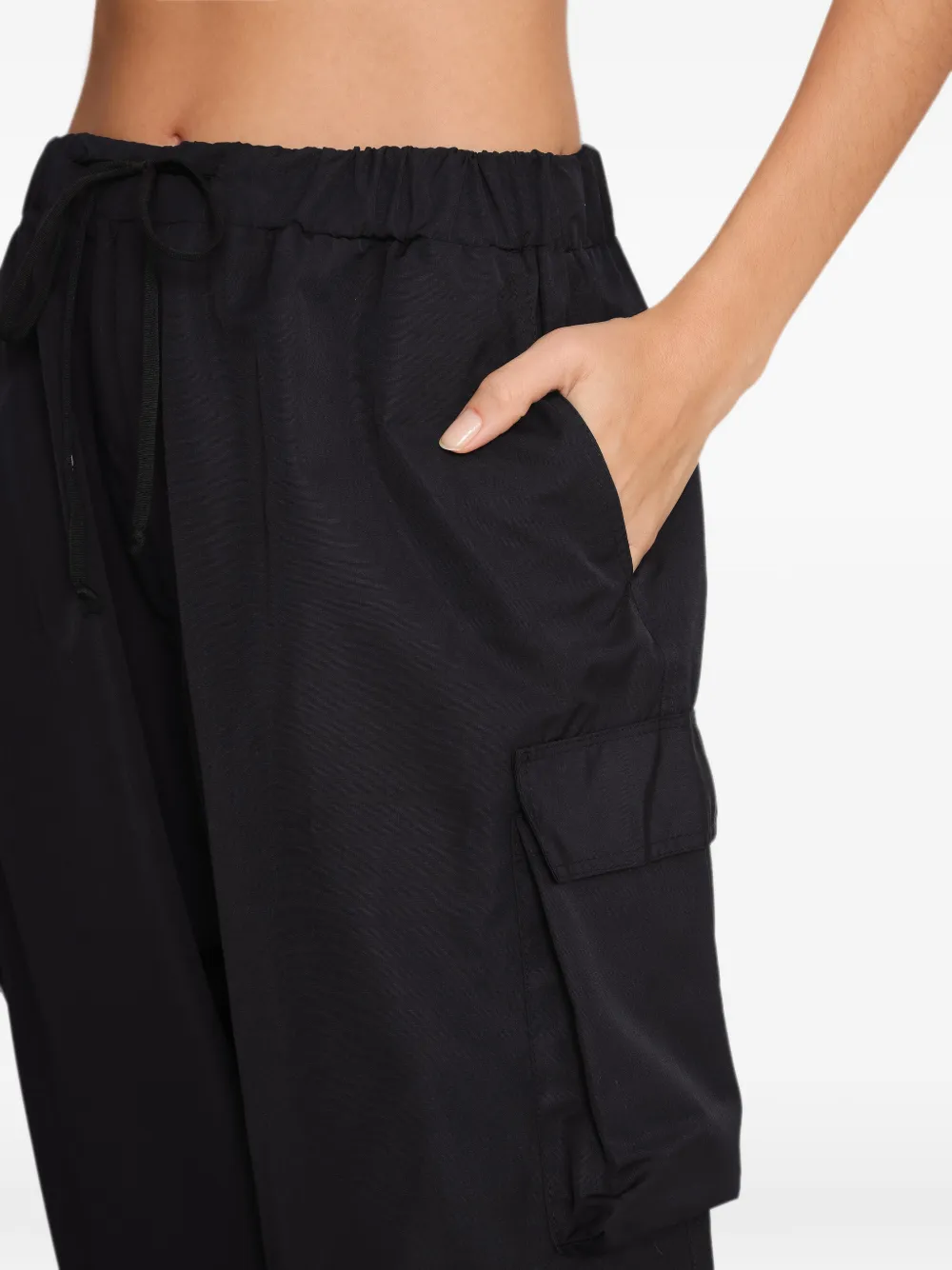 Amir Slama x Avatim cargo broek met trekkoord Zwart