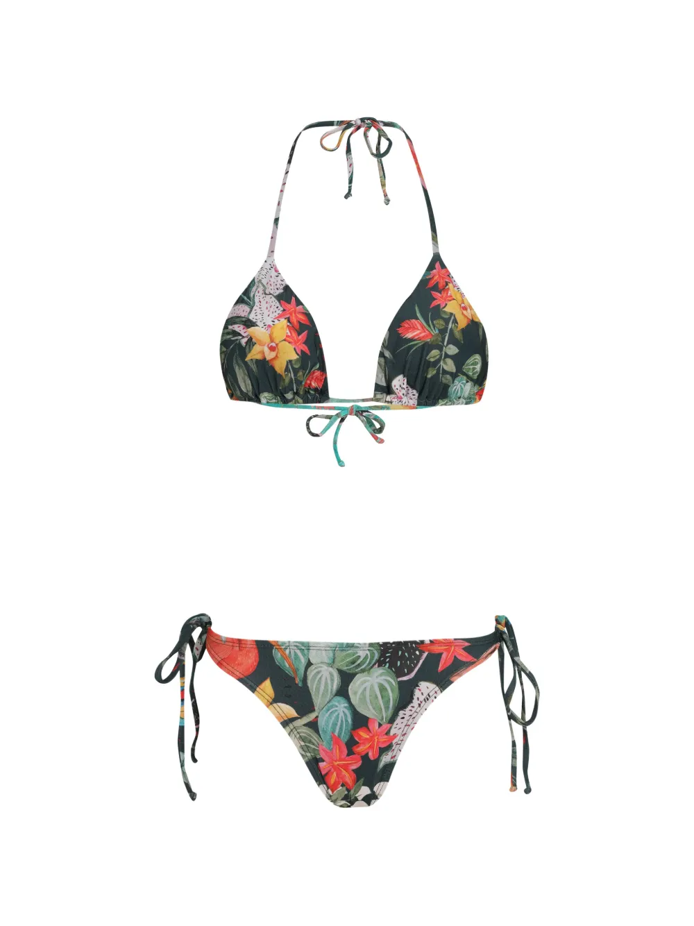 Amir Slama Set bikini a fiori - Verde