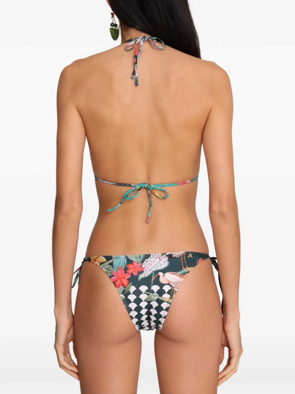 Amir Slama x Avatim bikini met bloemenprint en strik Groen