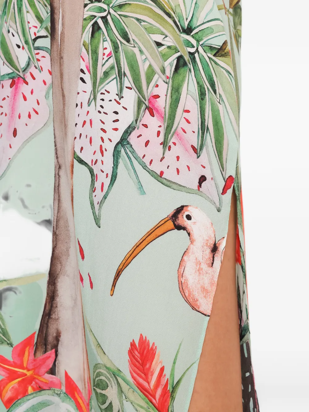 Amir Slama x Avatim maxi-jurk met tropische print Groen