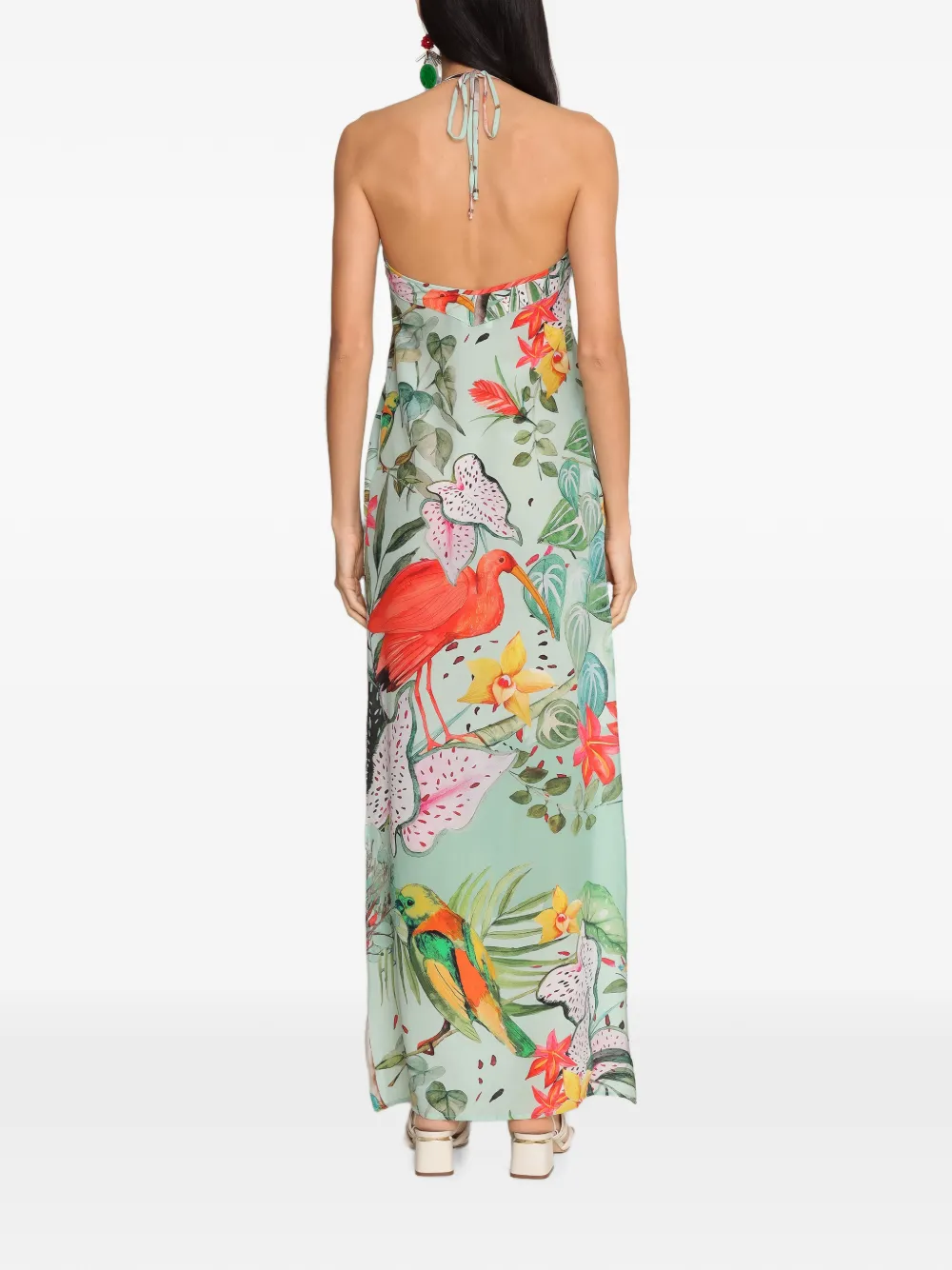 Amir Slama x Avatim maxi-jurk met tropische print Groen