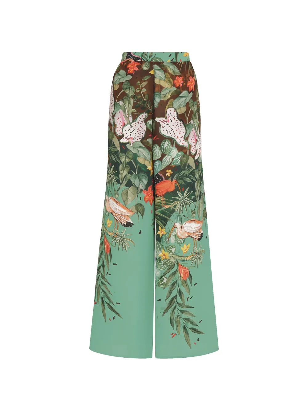 Amir Slama Pantaloni a palazzo con stampa a fiori - Verde