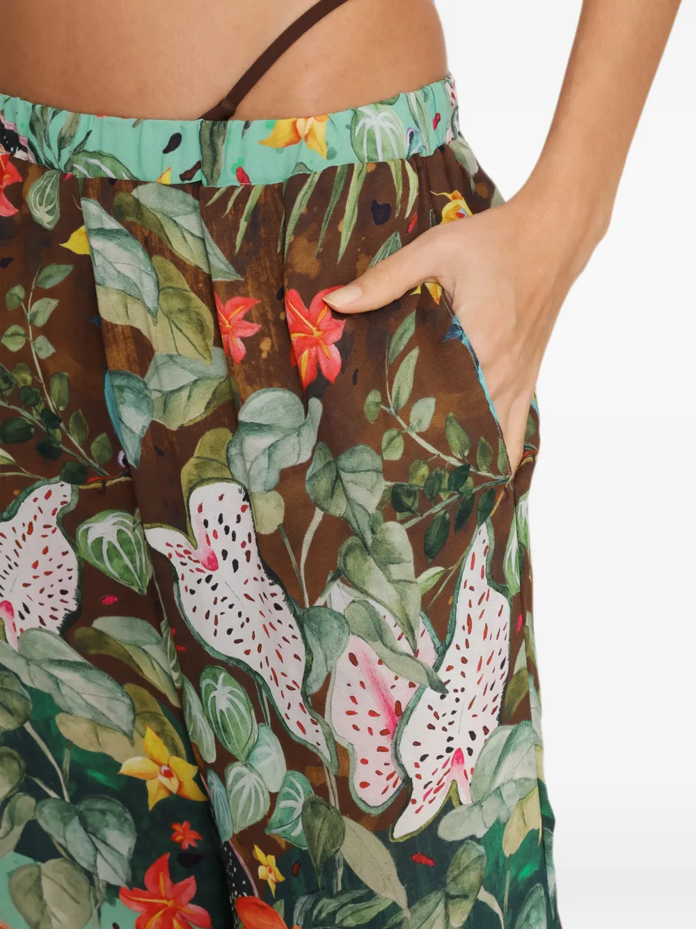 Amir Slama x Avatim palazzo broek met bloemenprint Groen