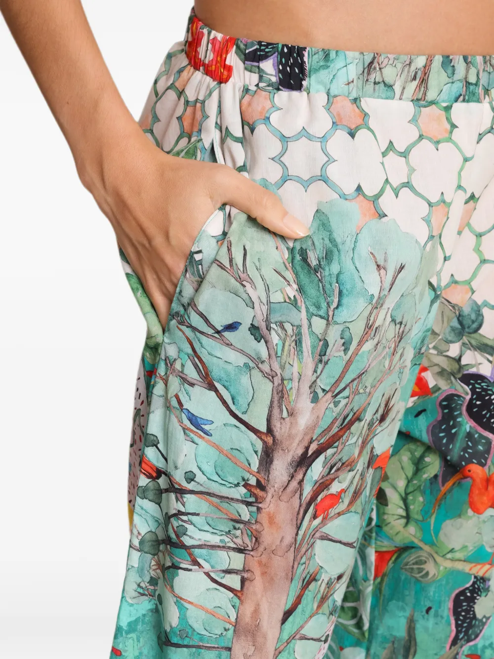 Amir Slama x Avatim palazzo broek met grafische broek Groen