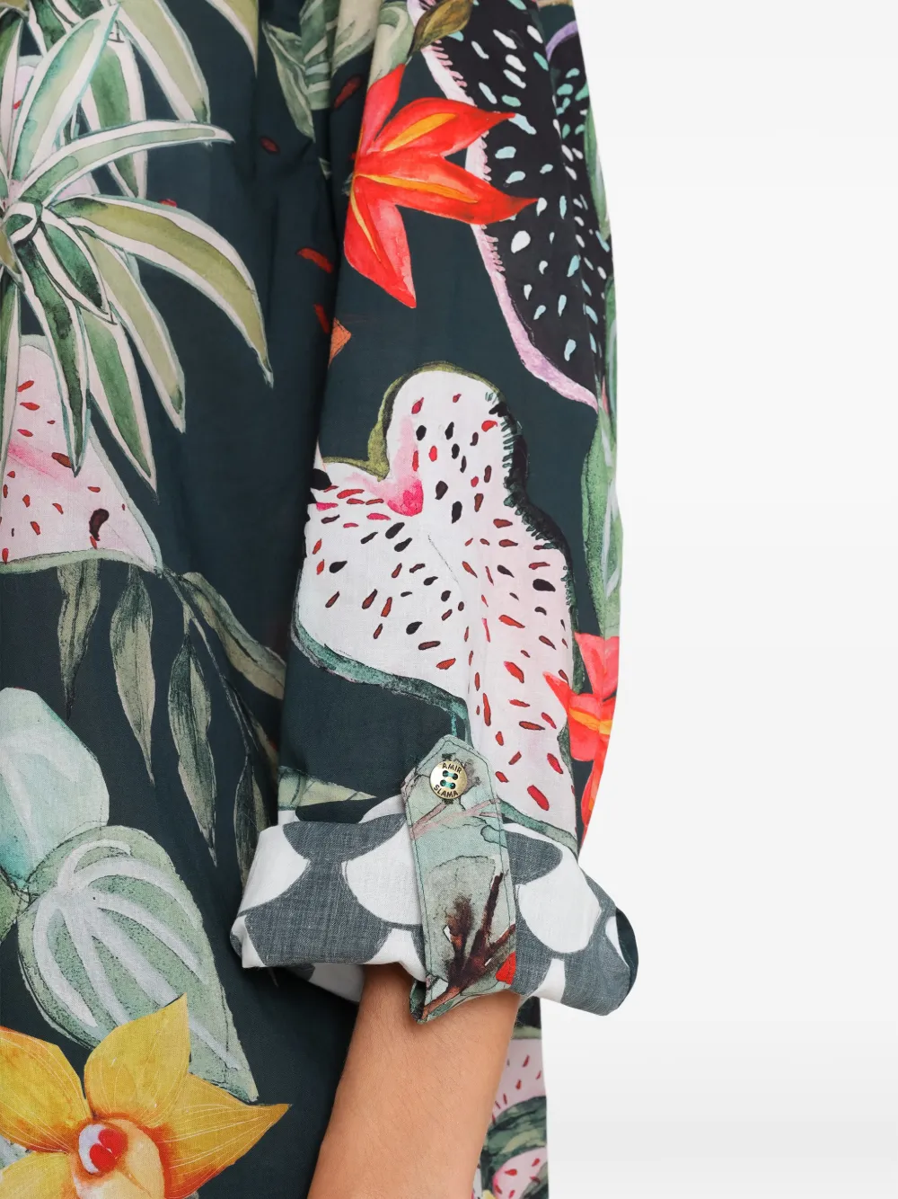 Amir Slama x Avatim blouse met tropische print en lange mouwen Groen