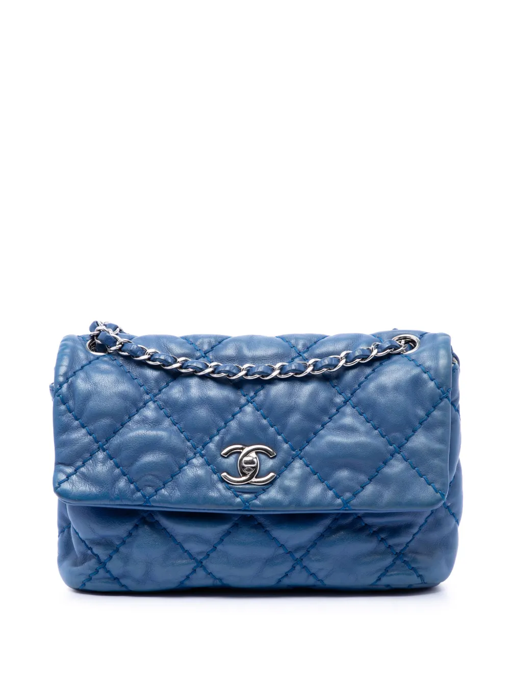CHANEL Pre-Owned 2013-2014 Small Calfskin Love Me Tender Flap shoulder bag - Blu