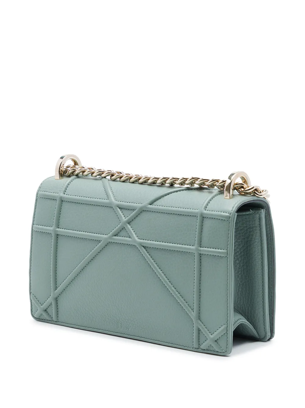 Dior Pre-owned 2017 Small Grained Calfskin Diorama Flap Crossbody Bag in Blue, view 3