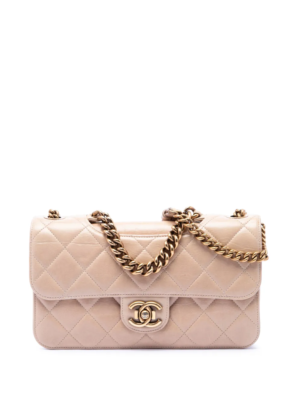 CHANEL Pre-Owned 2014-2015 Medium Quilted Aged Calfskin Perfect Edge Flap satchel - Toni neutri