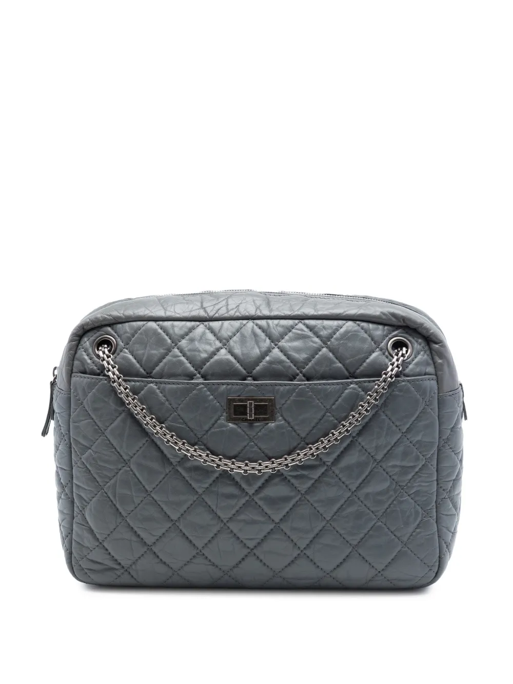 CHANEL Pre-Owned 2008-2009 Large Quilted Calfskin Reissue 2.55 Camera Bag shoulder bag - Grigio
