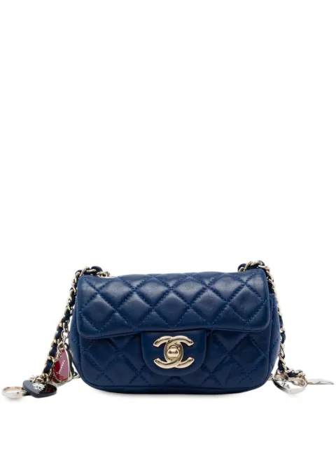 CHANEL Pre-Owned 2009-2010 Extra Mini CC Quilted Lambskin Heart Valentine Charms Flap crossbody bag