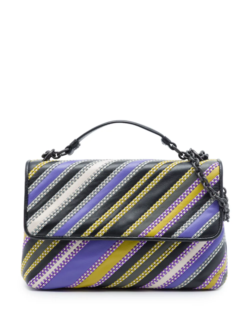 Bottega Veneta Pre-Owned 2012-2026 Small Nappa Diagonal Stripe satchel - Violett