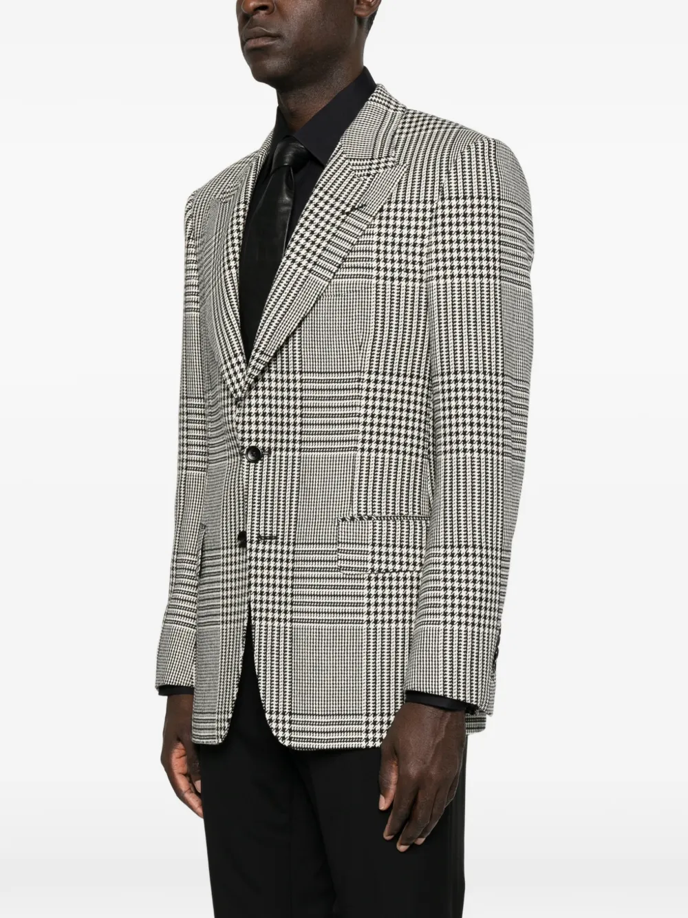 TOM FORD Shelton Prince of Wales geruite blazer Zwart