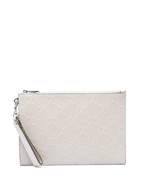 Gucci Pre-Owned 2016-2026 GG Embossed Perforated Calfskin Wristlet clutch bag