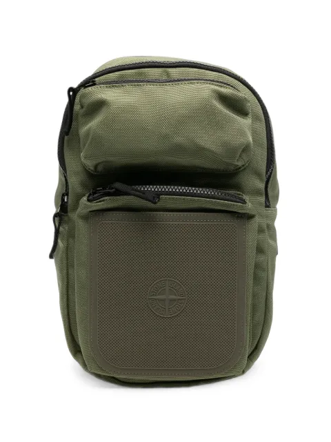 Stone Island logo-patch panelled backpack