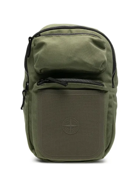 Stone Island logo-patch panelled backpack