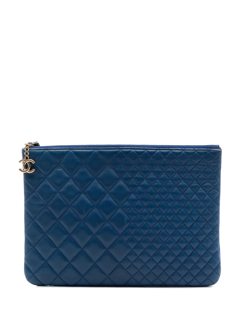 CHANEL Pre-Owned 2016-2017 Medium Bi Quilted Lambskin O Case clutch bag - Blu