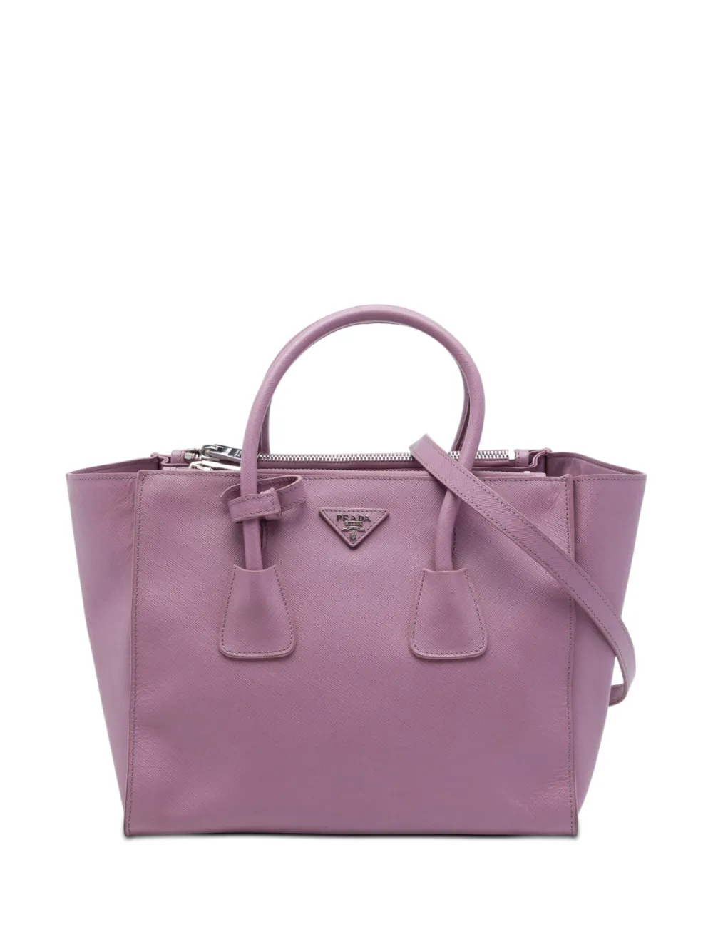 Prada Pre-Owned 2010-2026 Medium Saffiano Twin Pocket satchel - Violett