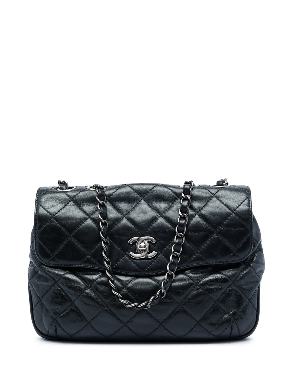 CHANEL Pre-Owned 2015-2016 CC Quilted Calfskin Single Flap shoulder bag - Nero