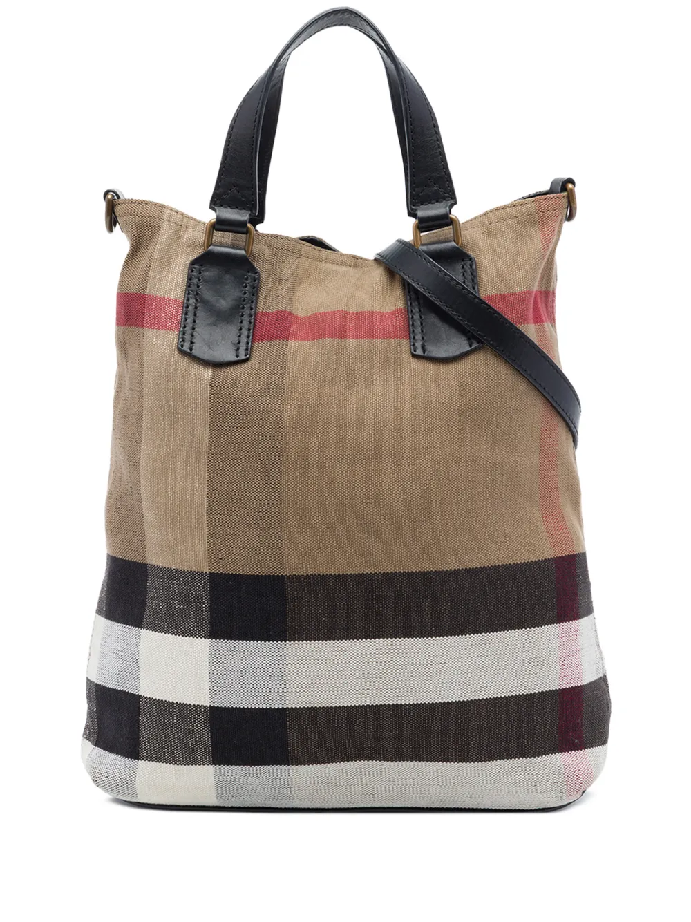 Burberry Pre-Owned 2000-2017 Mega Check Canvas Tottenham Brit satchel - Marrone