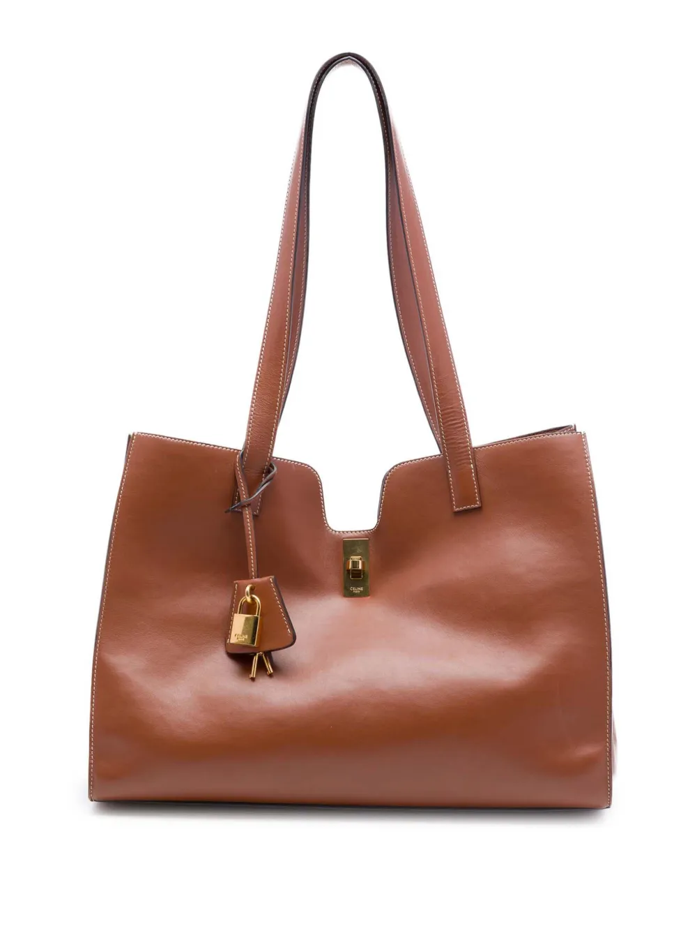 Celine Pre-Owned 2023 Smooth Calfskin Cabas 16 tote bag - Braun