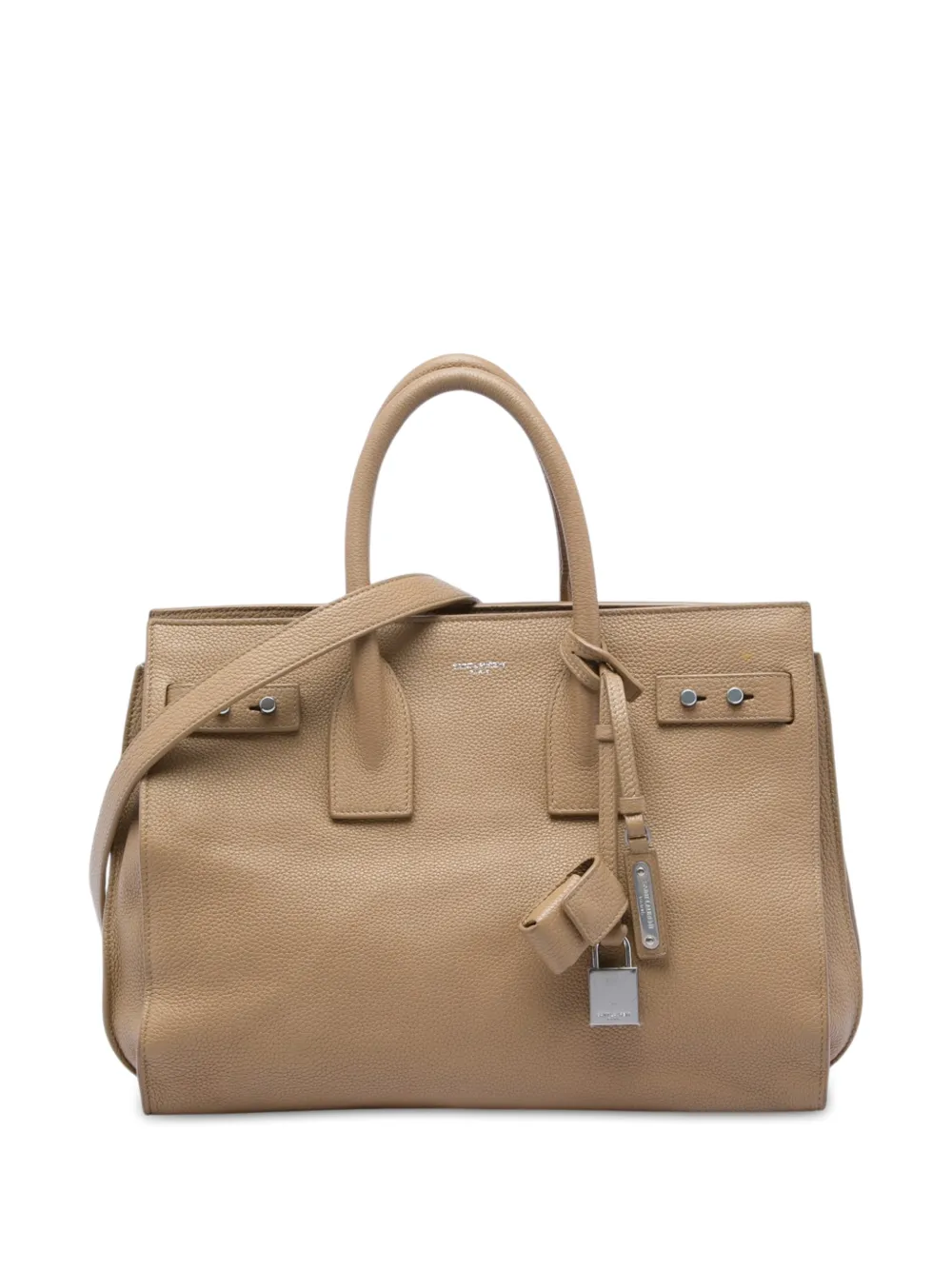 Saint Laurent Pre-Owned 2018 Small Grained Calfskin Supple Sac De Jour satchel - Marrone