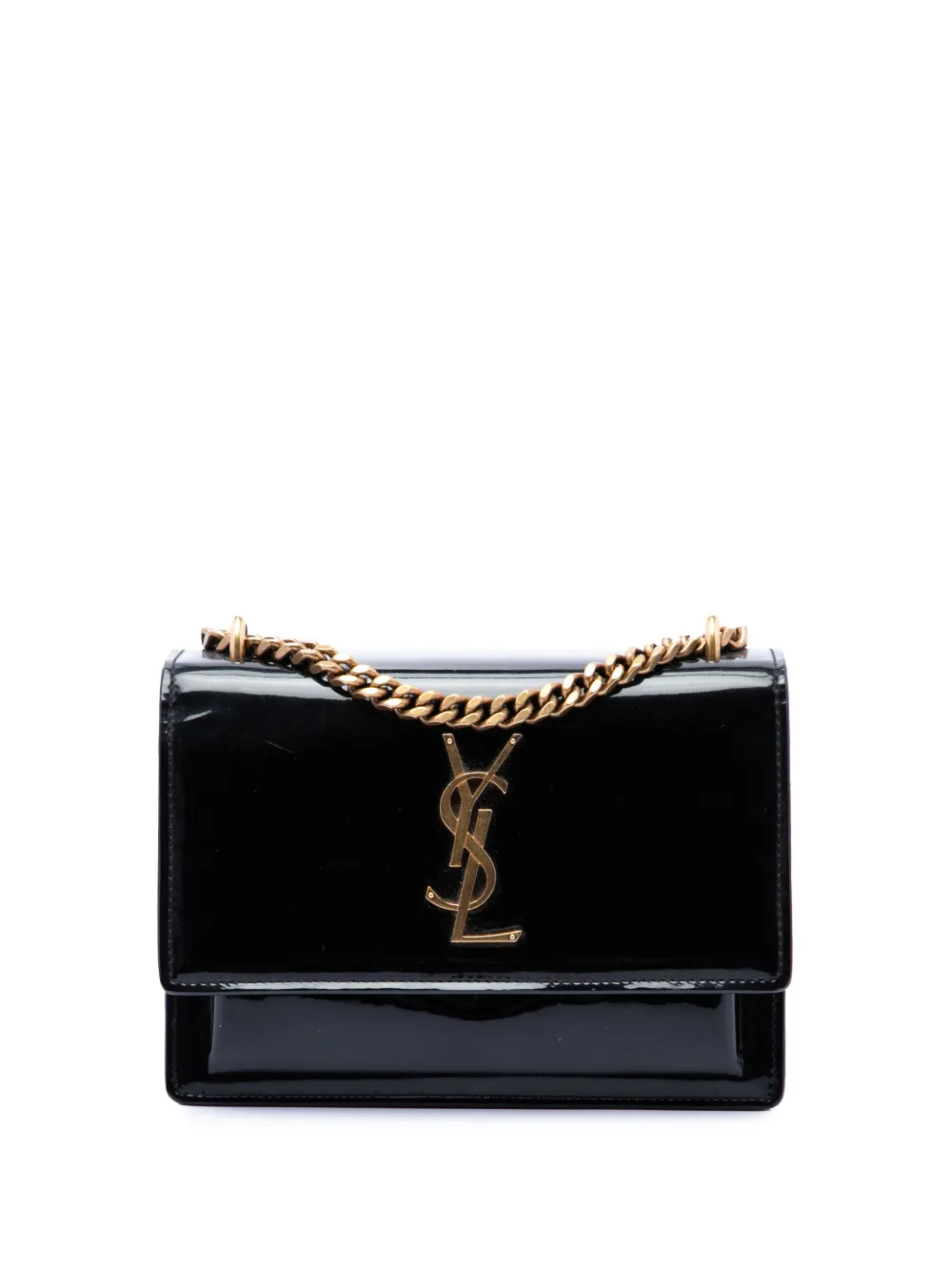 Saint Laurent Pre-Owned 2018 Small Patent Monogram Sunset crossbody bag - Schwarz