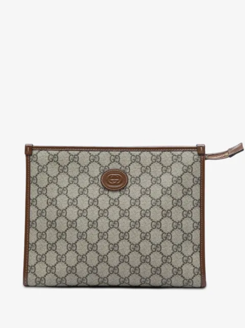 Gucci Pre-Owned 2016-2026 GG Supreme Retro Interlocking G clutch bag